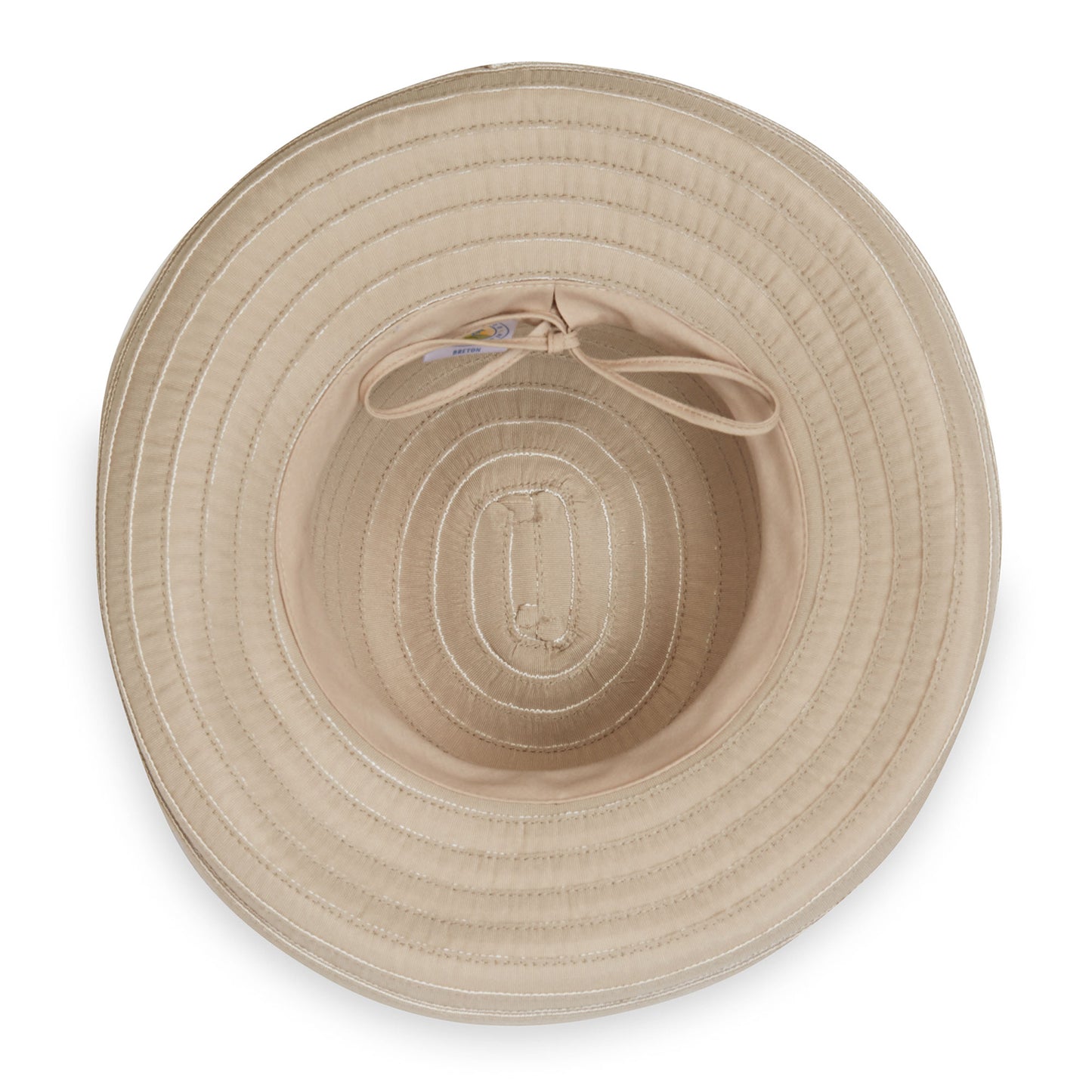 Inside view of UPF 50+ packable Breton hat for women.