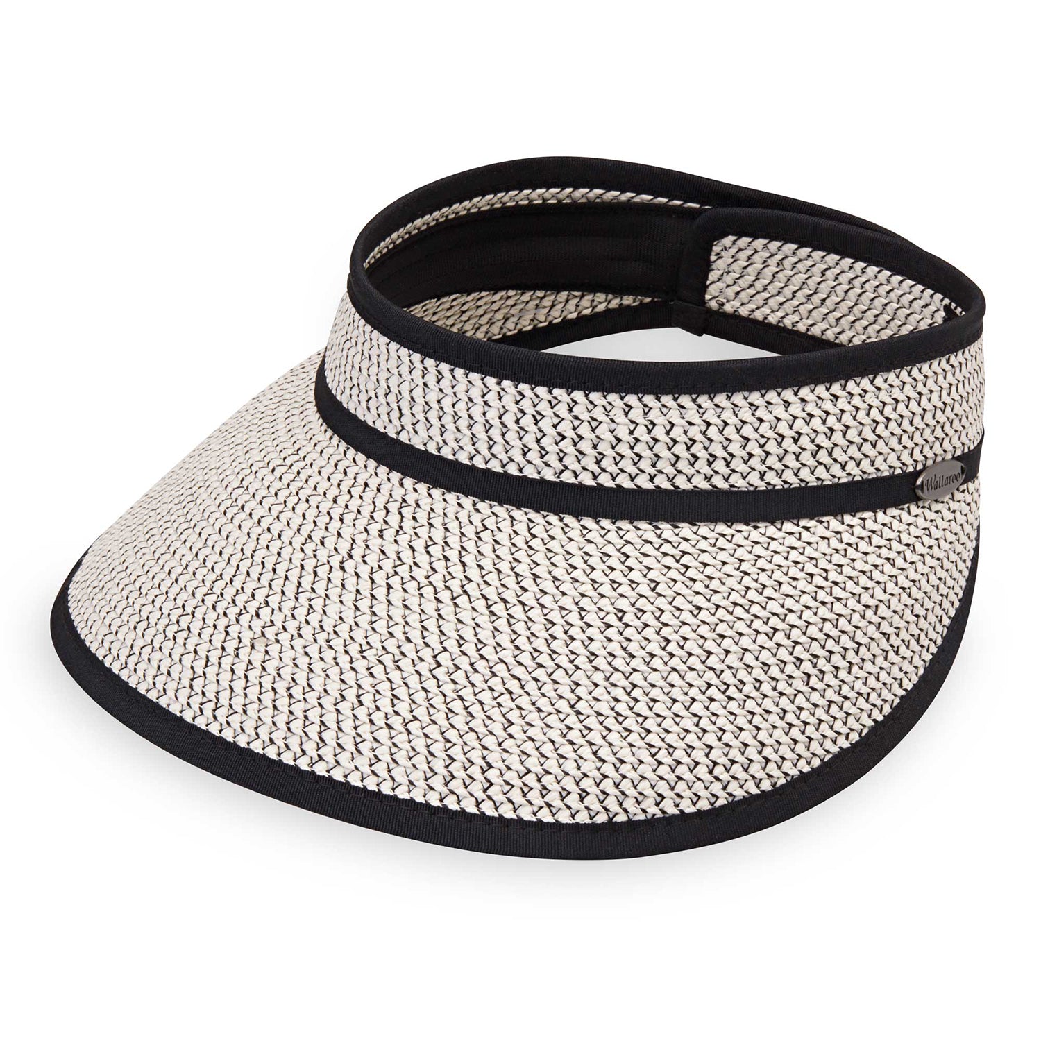 Featuring women's Charlie sun visor by Wallaroo featuring adjustable velcro and is packable