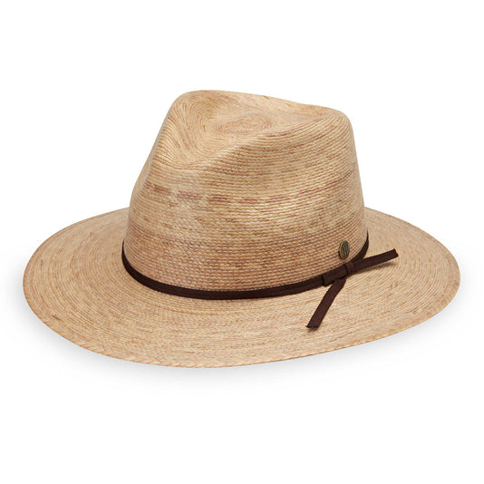 Unisex Marina artisan straw beach sun hat by Wallaroo, with a UPF 50+ rating