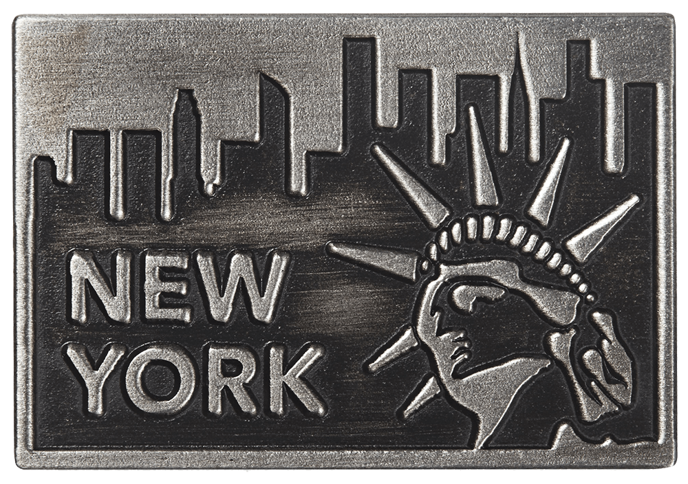 Featuring View of the New York Metal Etched Emblem from Carkella by Wallaroo