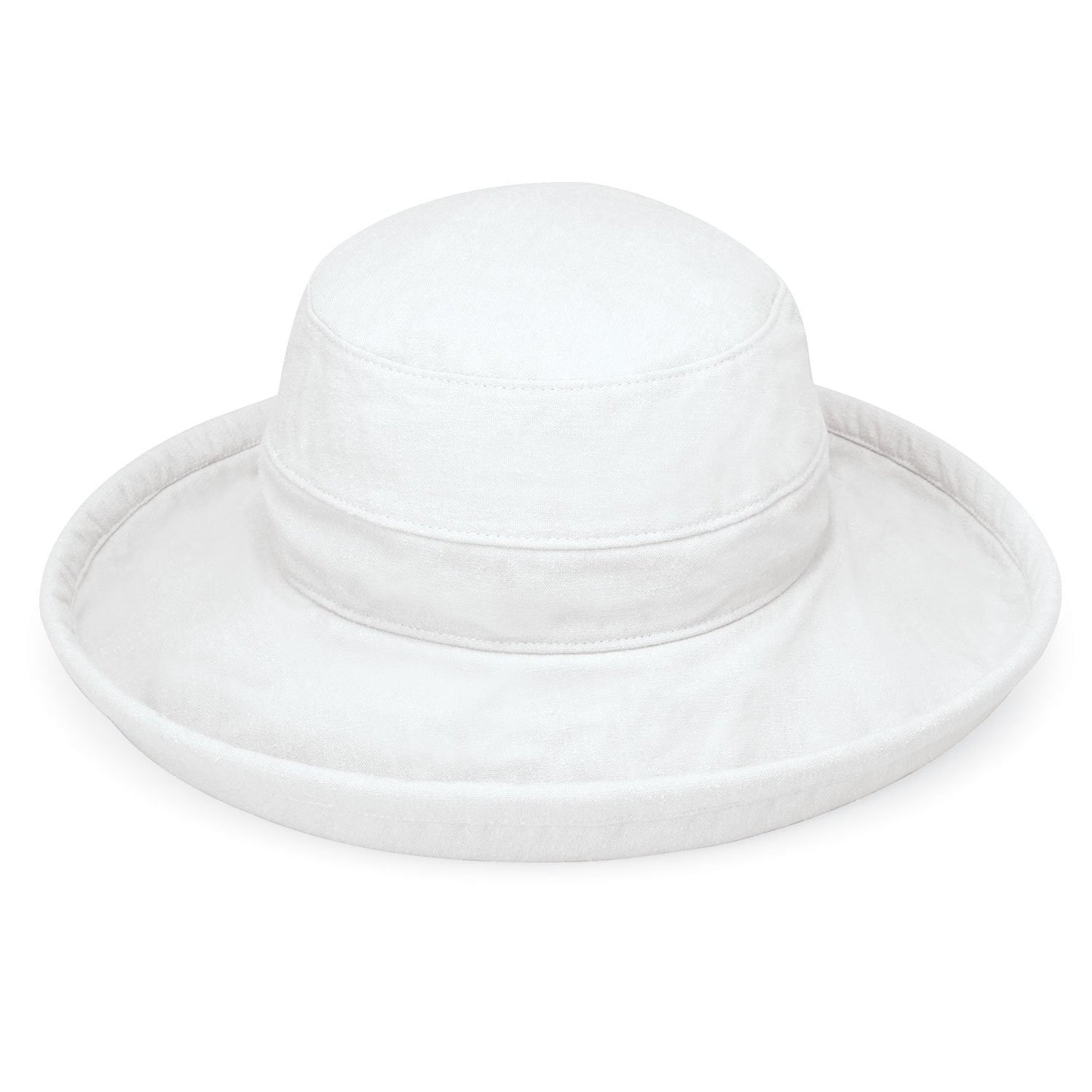 Casual Traveler UPF Cotton Wide Brim Crown Style Sun Hat from Wallaroo, Cotton White