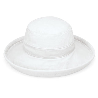 Casual Traveler UPF Cotton Wide Brim Crown Style Sun Hat in White from Wallaroo