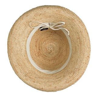Bottom View of the Catalina Big Wide Brim Crown Style Straw Sun Hat from Wallaroo