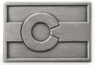 View of the Colorado Flag image on the 2-sided Metal Etched Emblem from Carkella by Wallaroo
