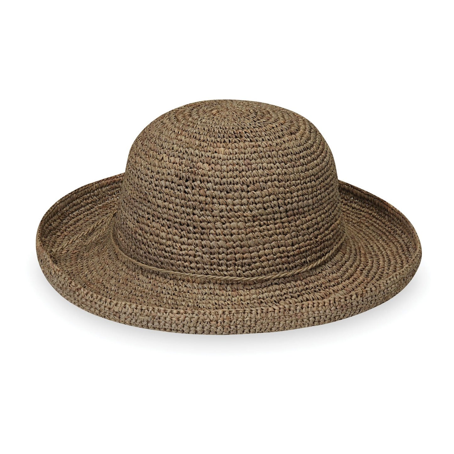 Women's Big Wide Brim Petite Catalina Straw Sun Beach Hat from Wallaroo, Mushroom