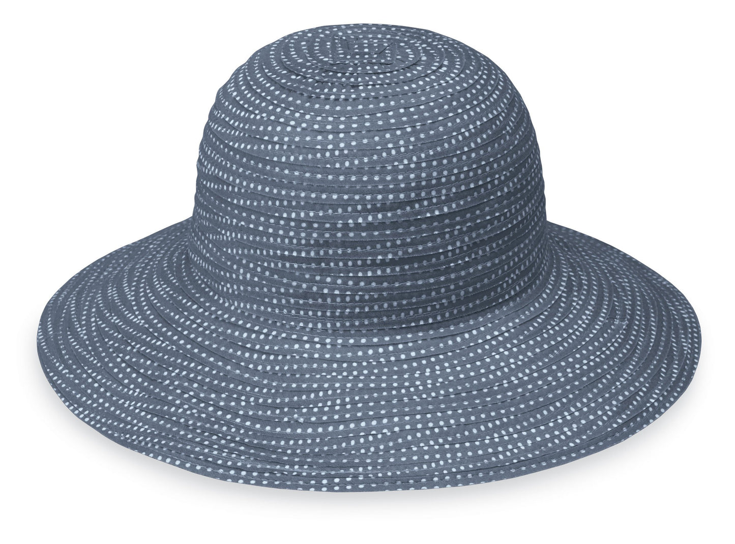 Women's Big Wide Brim Petite Scrunchie UPF Sun Hat in Slate/White from Wallaroo