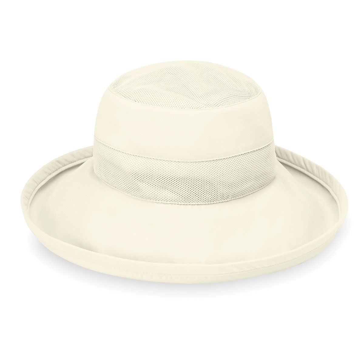Featuring Women's Packable and Adjustable Seaside UPF Sun Hat with Chinstrap in Natural from Wallaroo