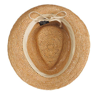 Women's Fedora Style Tahiti Straw Sun Hat for the beach from Wallaroo