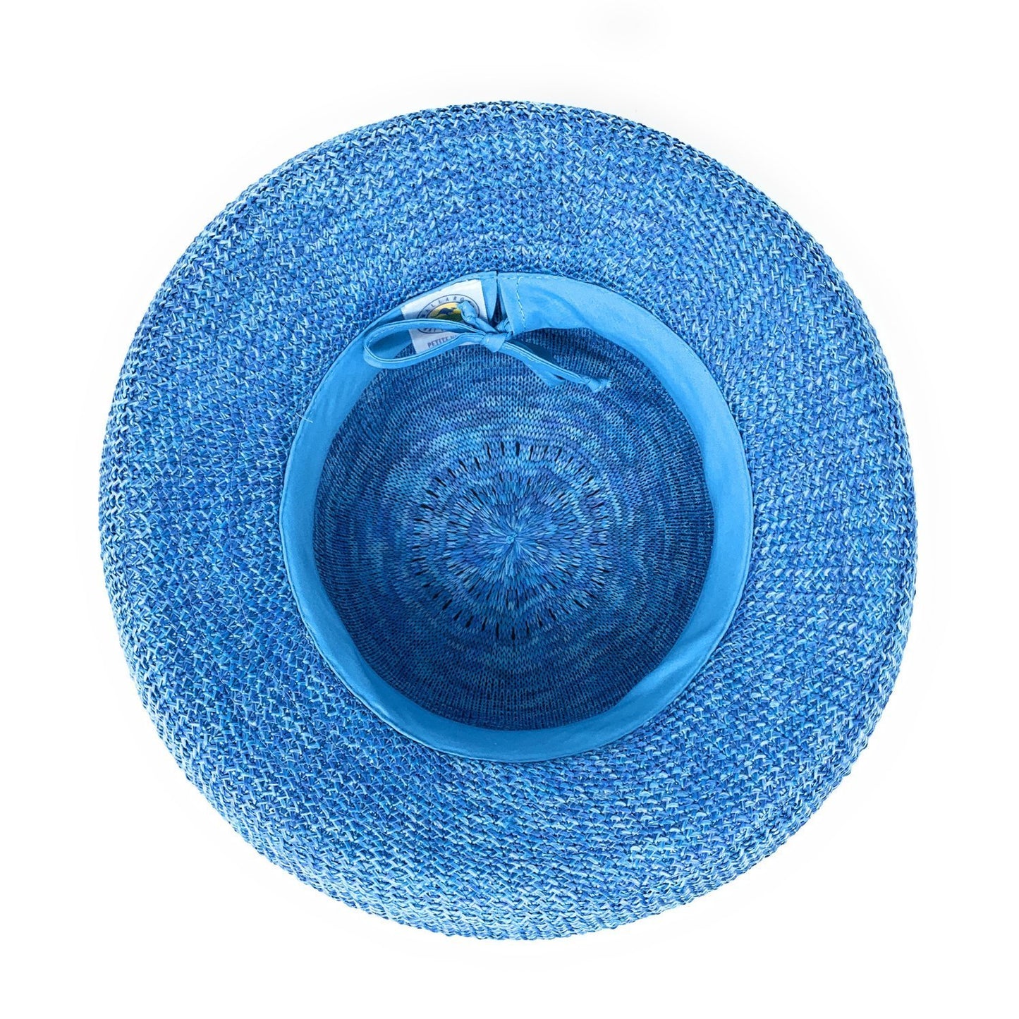 Women's Packable Big Wide Brim Petite Victoria Polystraw Sun Hat for travel from Wallaroo, Mixed Aqua