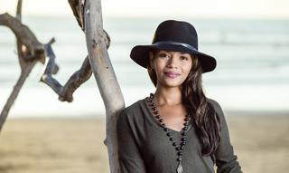 Woman wearing a fall sun hat outside by Wallaroo