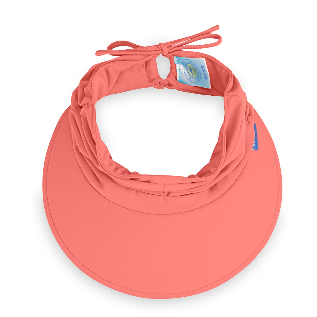 Top view of women's adjustable Aqua Visor for the beach or pool in Coral from Wallaroo