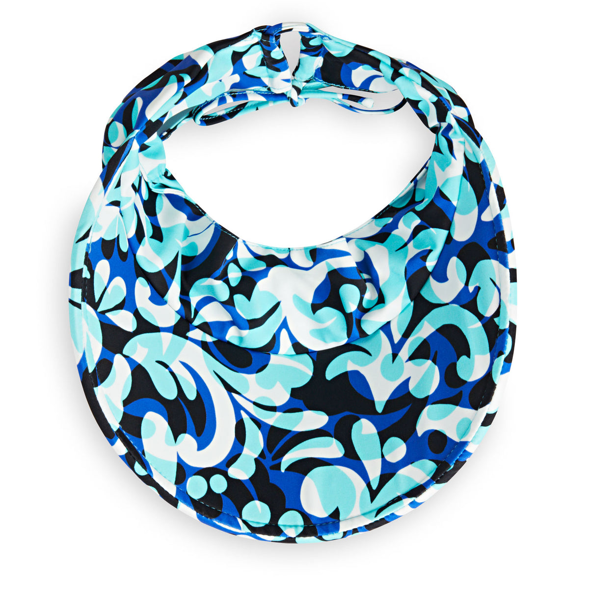 Bottom view of women's adjustable Aqua Visor for the beach or pool in Palazzo Cobalt from Wallaroo