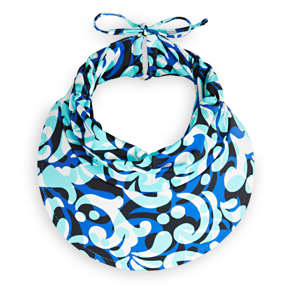 Top view of women's adjustable Aqua Visor for the beach or pool in Palazzo Cobalt from Wallaroo