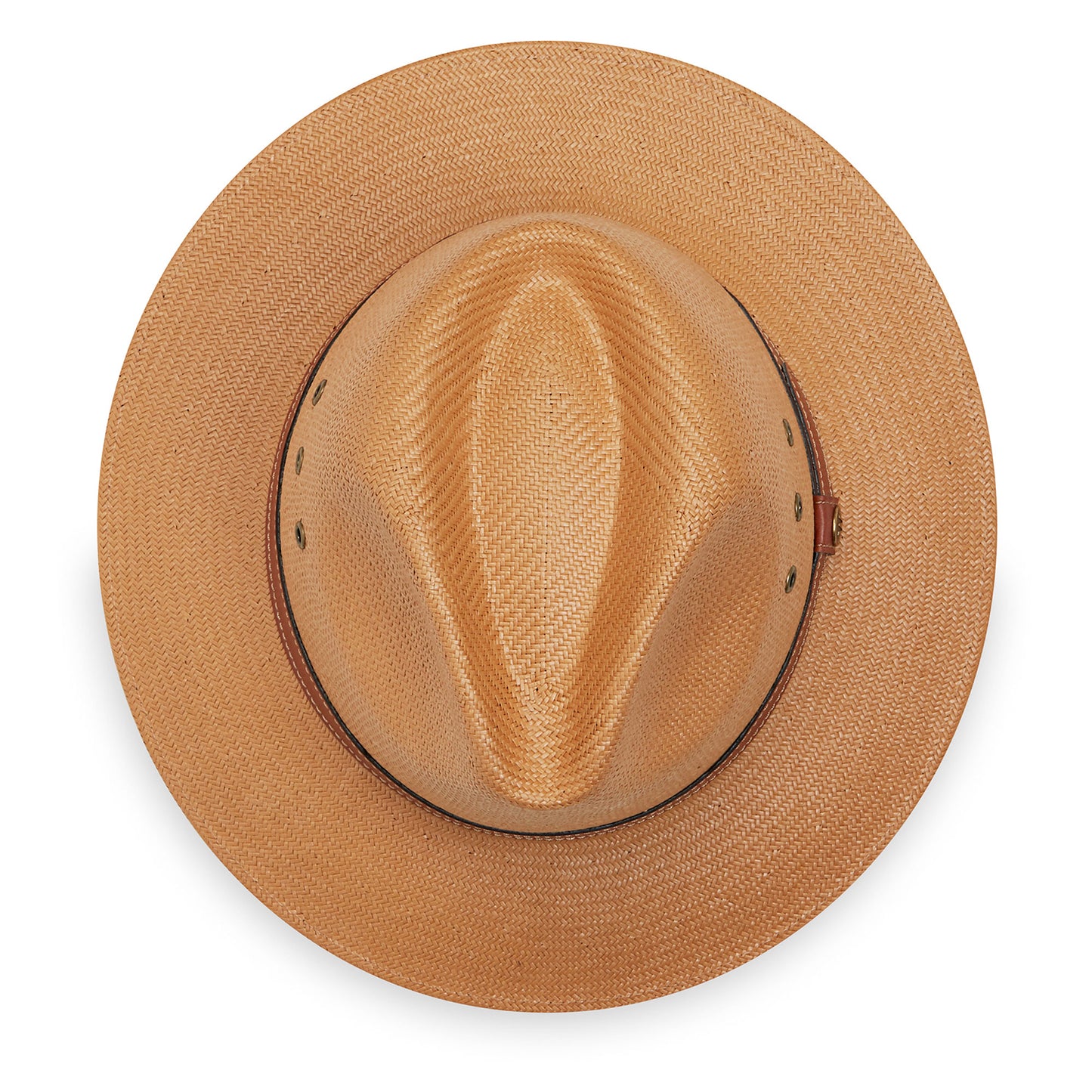 Top view of men's Avery UPF 50+ fedora. 