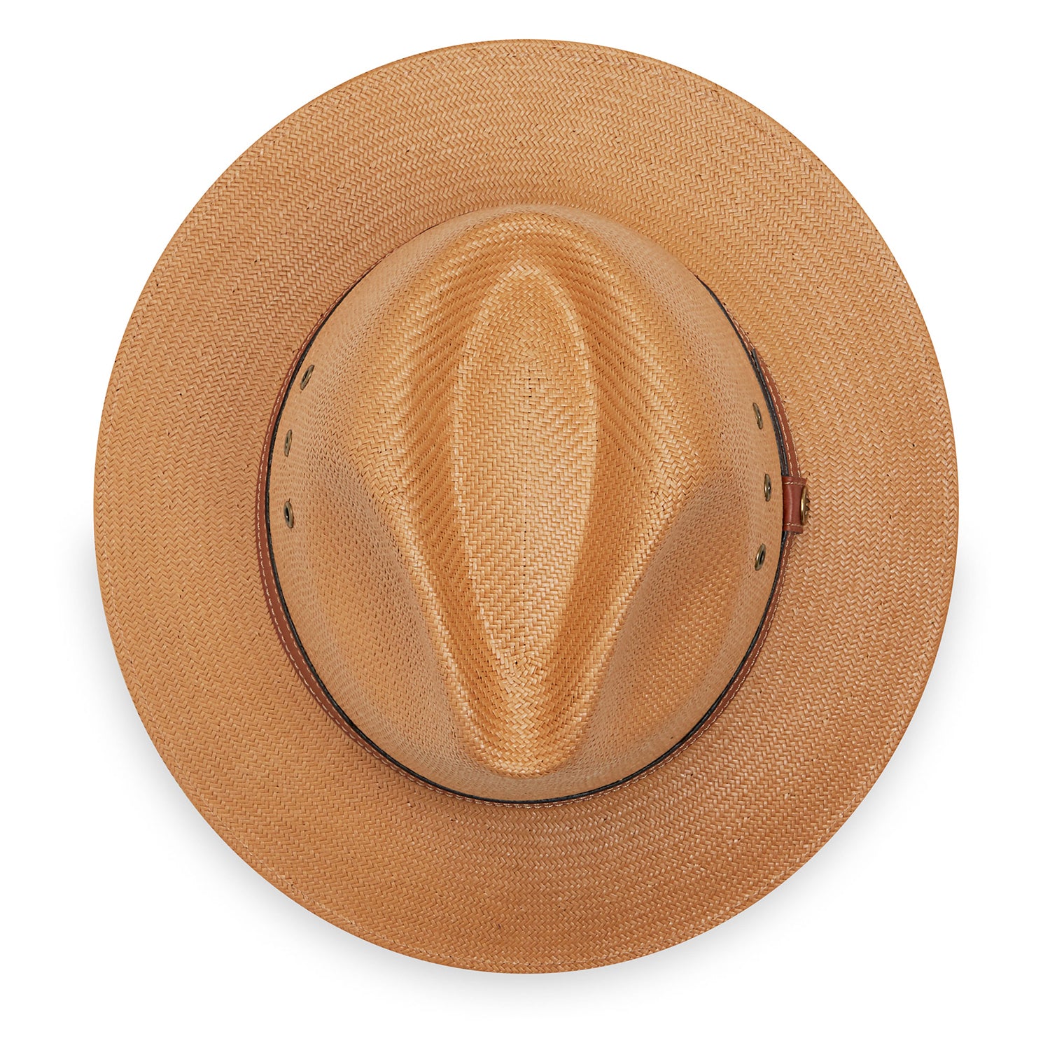 Top view of men's Avery UPF 50+ fedora. 
