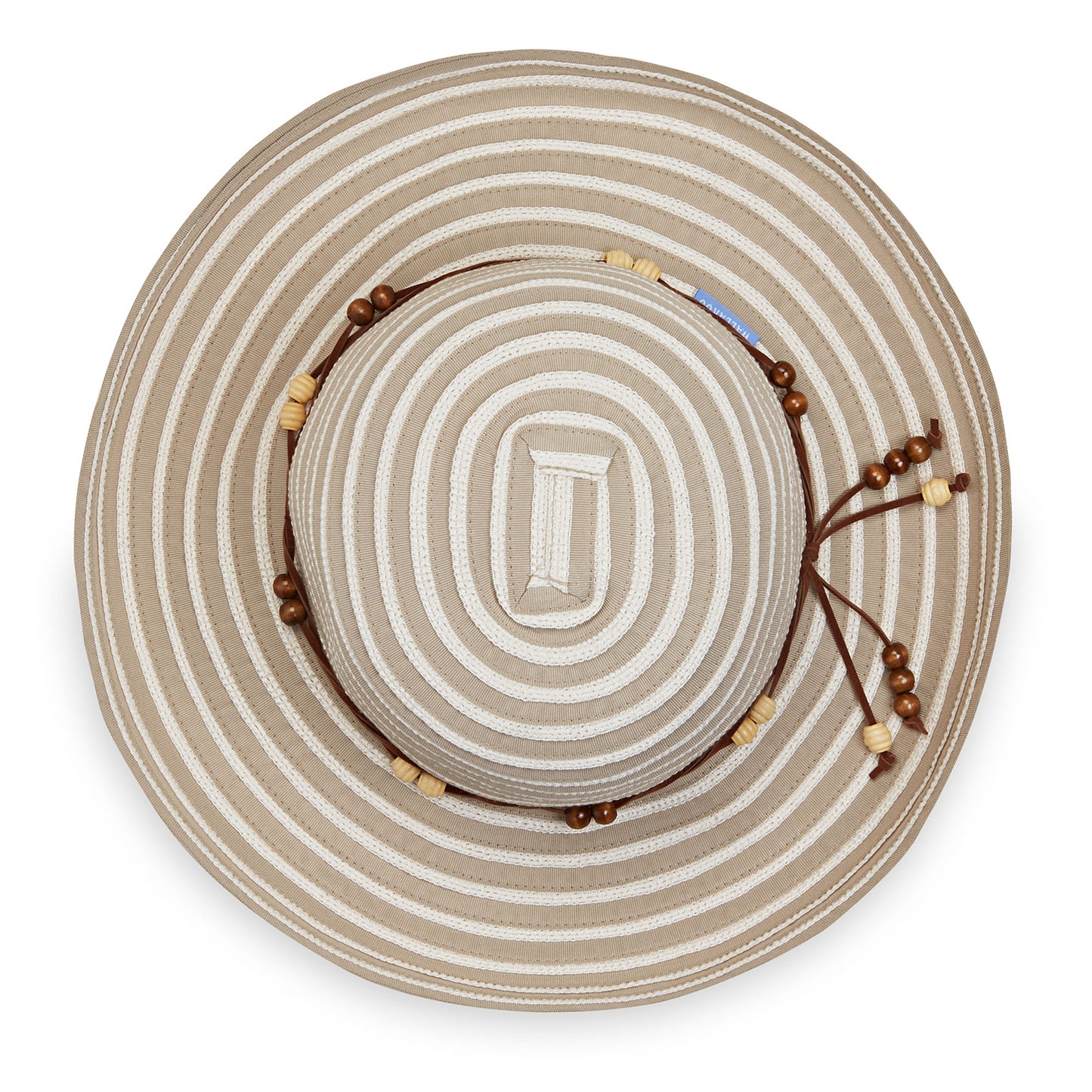 Top view of UPF 50+ packable Breton hat for women. 