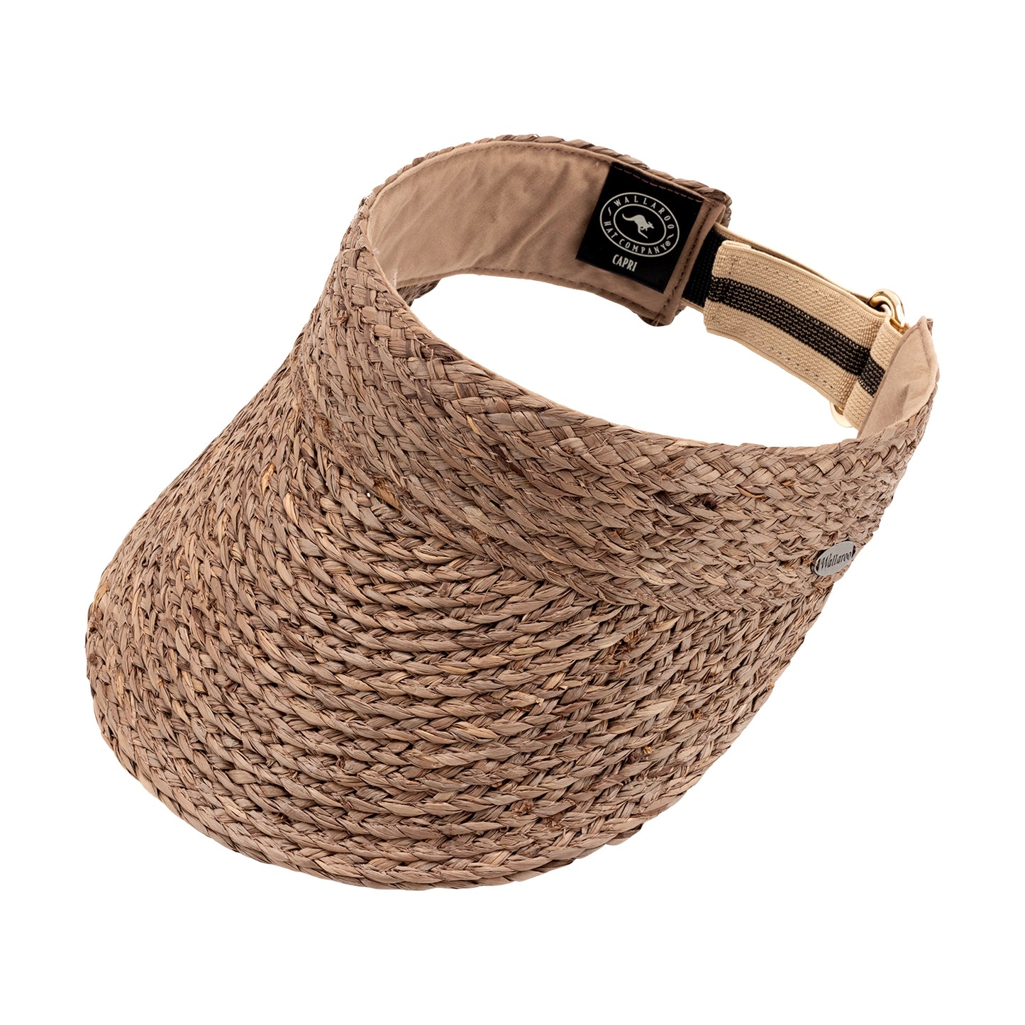 Capri raffia visor in mushroom