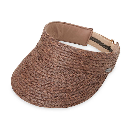 Capri sun visor in raffia fabric, Mushroom