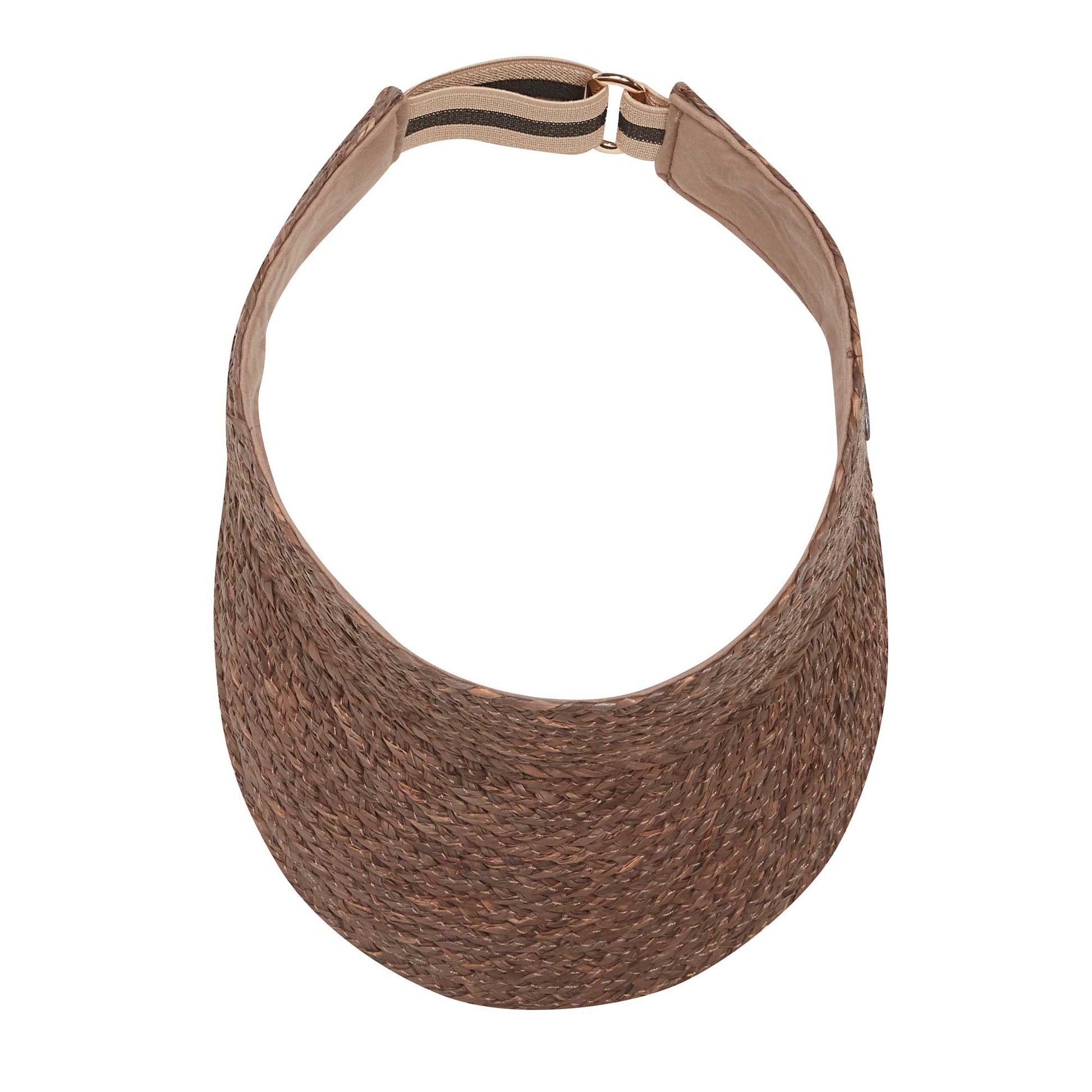 Top of Capri sun visor in raffia fabric, Mushroom