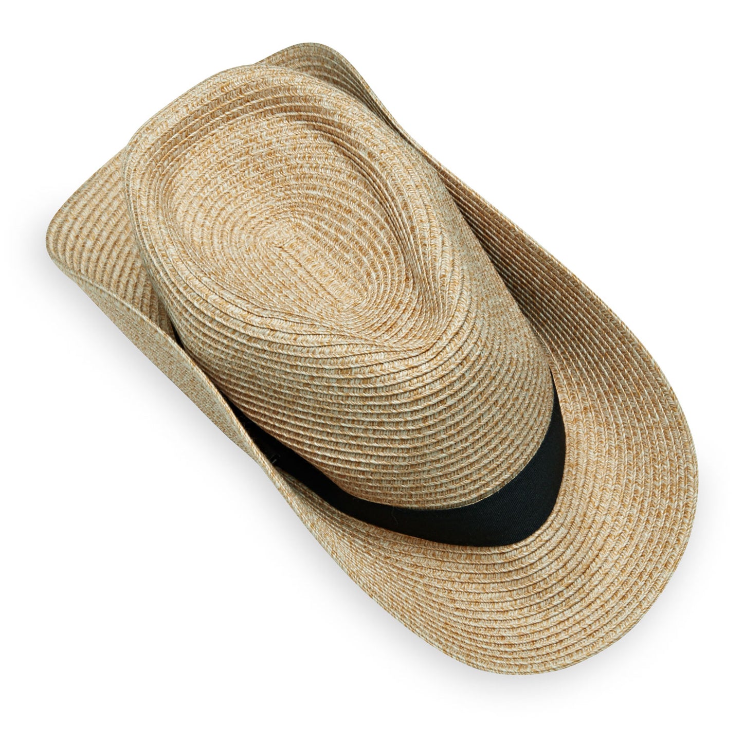 Carkella Fairway fedora in beige taco fold packing