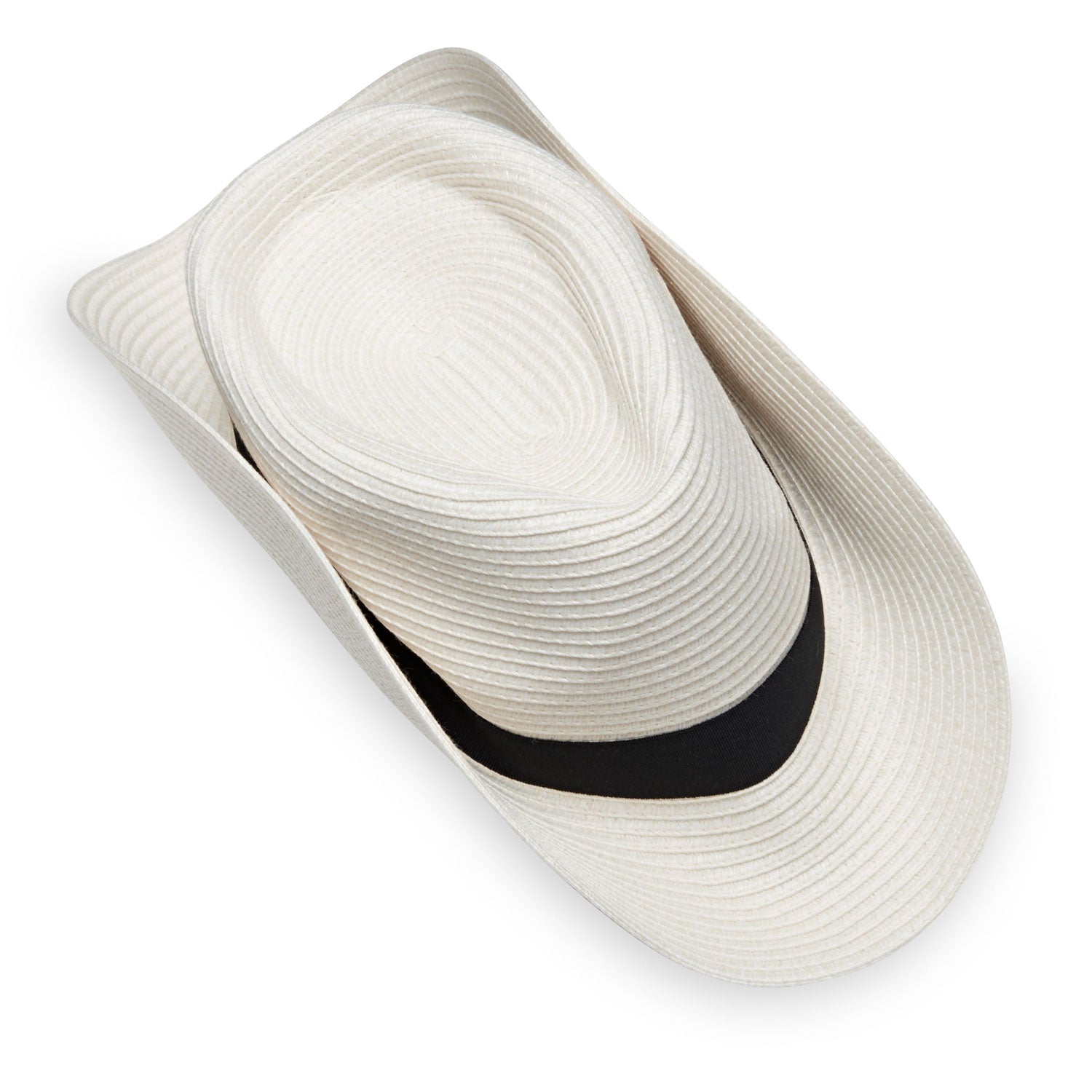 Carkella Fairway fedora in ivory taco fold packing