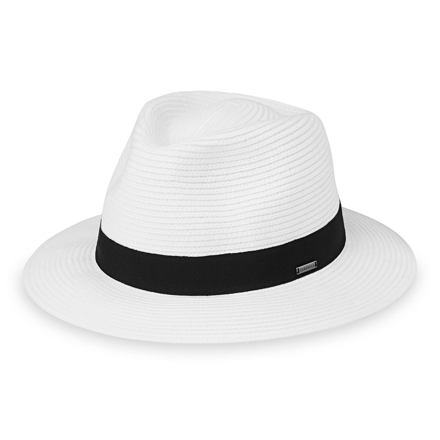 Carkella Fairway fedora in white side view