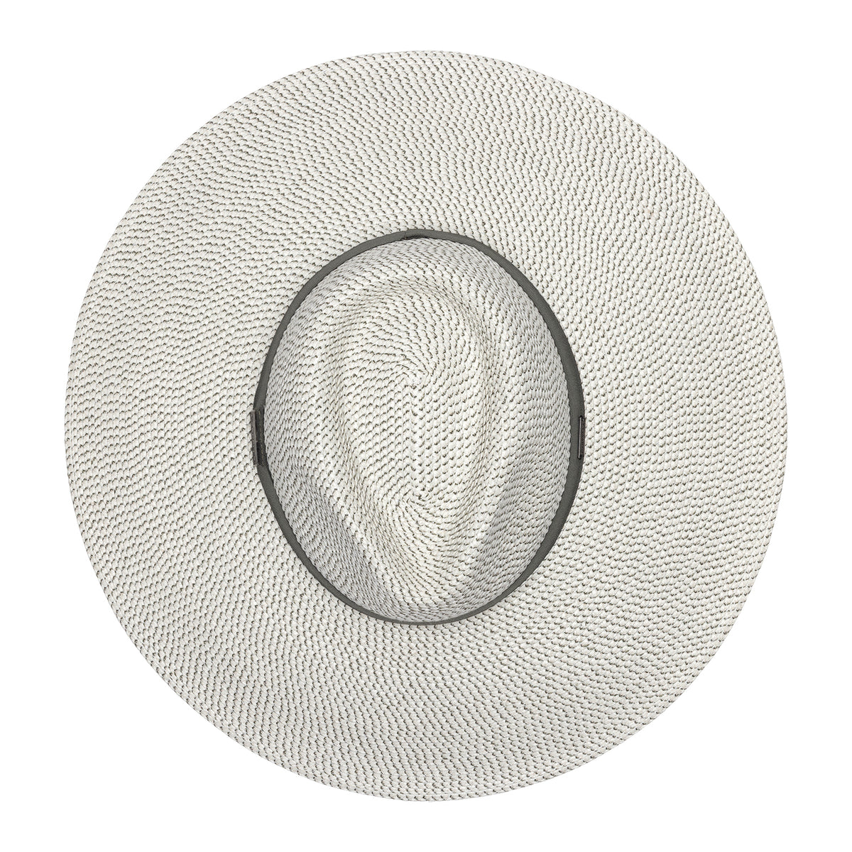The Carkella Kerrigan UPF 50+ fedora hat in ivory olive is photographed from directly above on a solid white background.