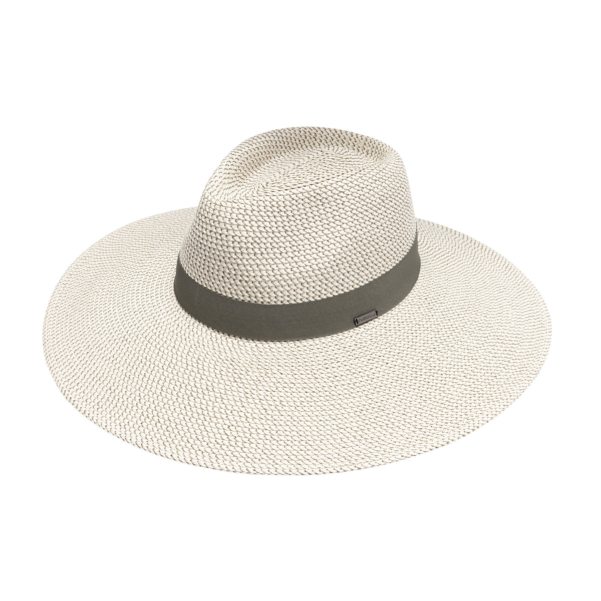 The Carkella Kerrigan UPF 50+ fedora hat in ivory olive with a dark olive green band around the crown, shown on a plain white background.