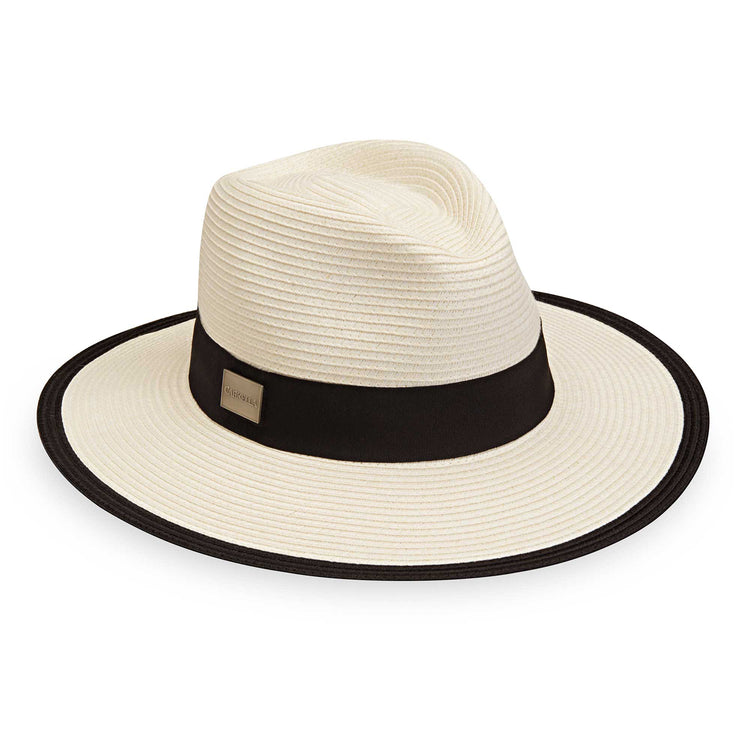 Lauren sun hat by Carkella in Ivory. Made with packable, UPF 50 material 