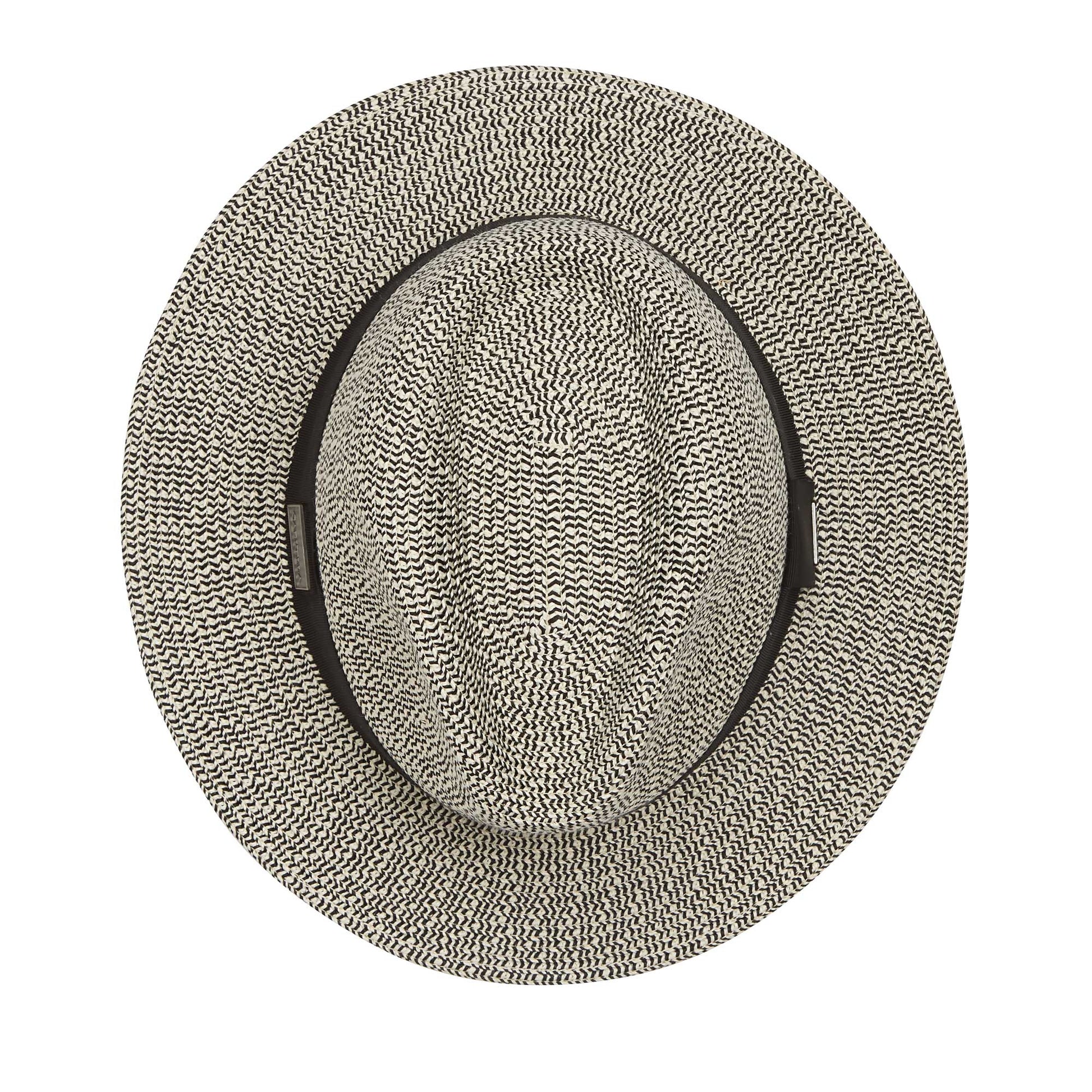 Top of Carkella men's Newhall fedora packable travel sun hat, Mixed Black