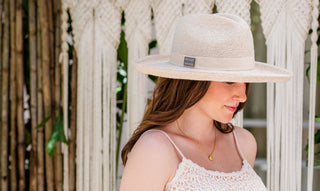 Woman wearing a fedora style sun hat by Wallaroo