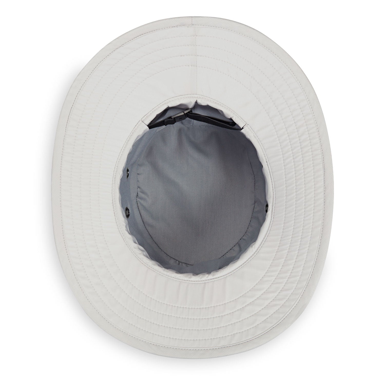 Inside view of unisex Carkella by Wallaroo Tahoe bucket hat, Dark Grey/Stone