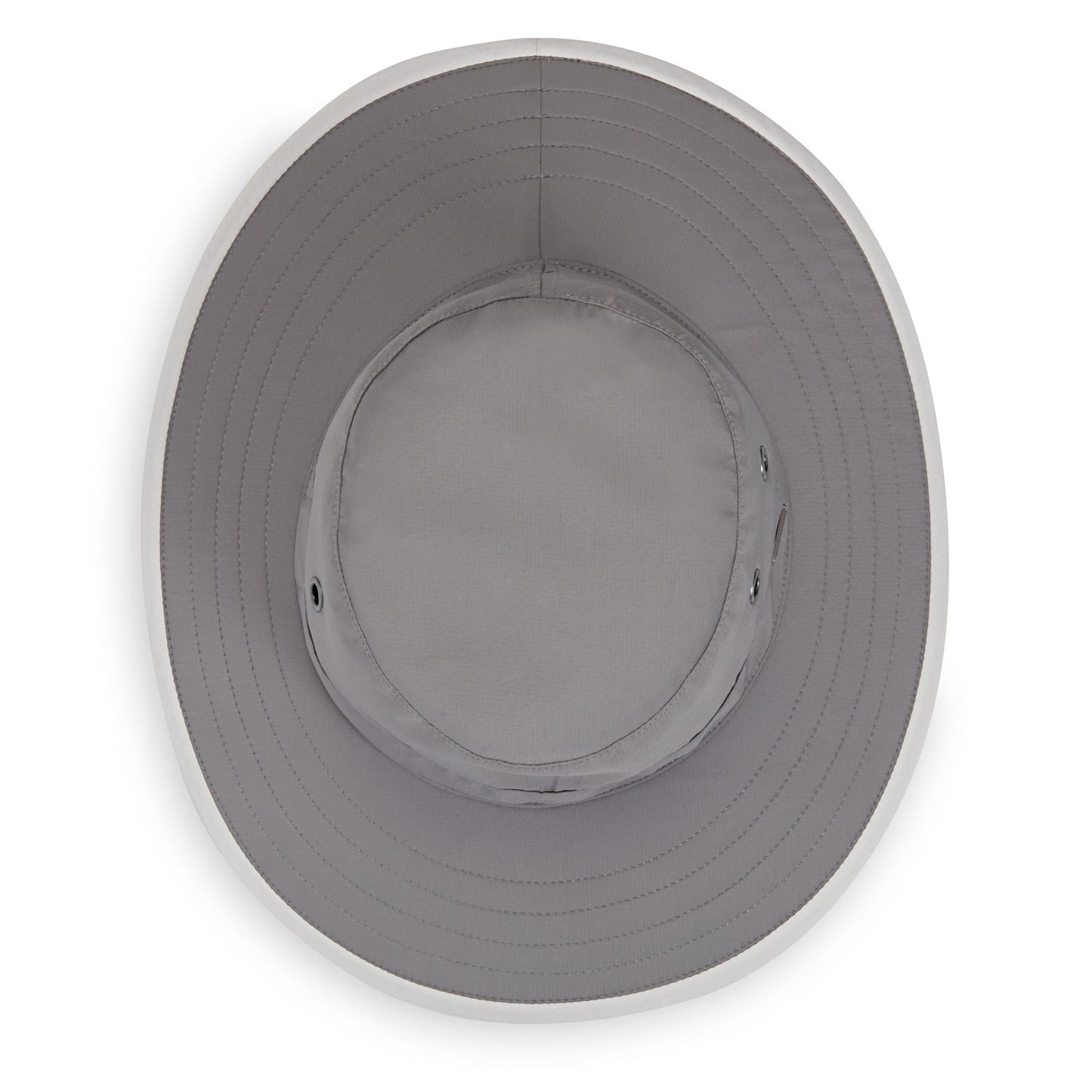 Top view of unisex Carkella by Wallaroo Tahoe bucket hat, Dark Grey/Stone