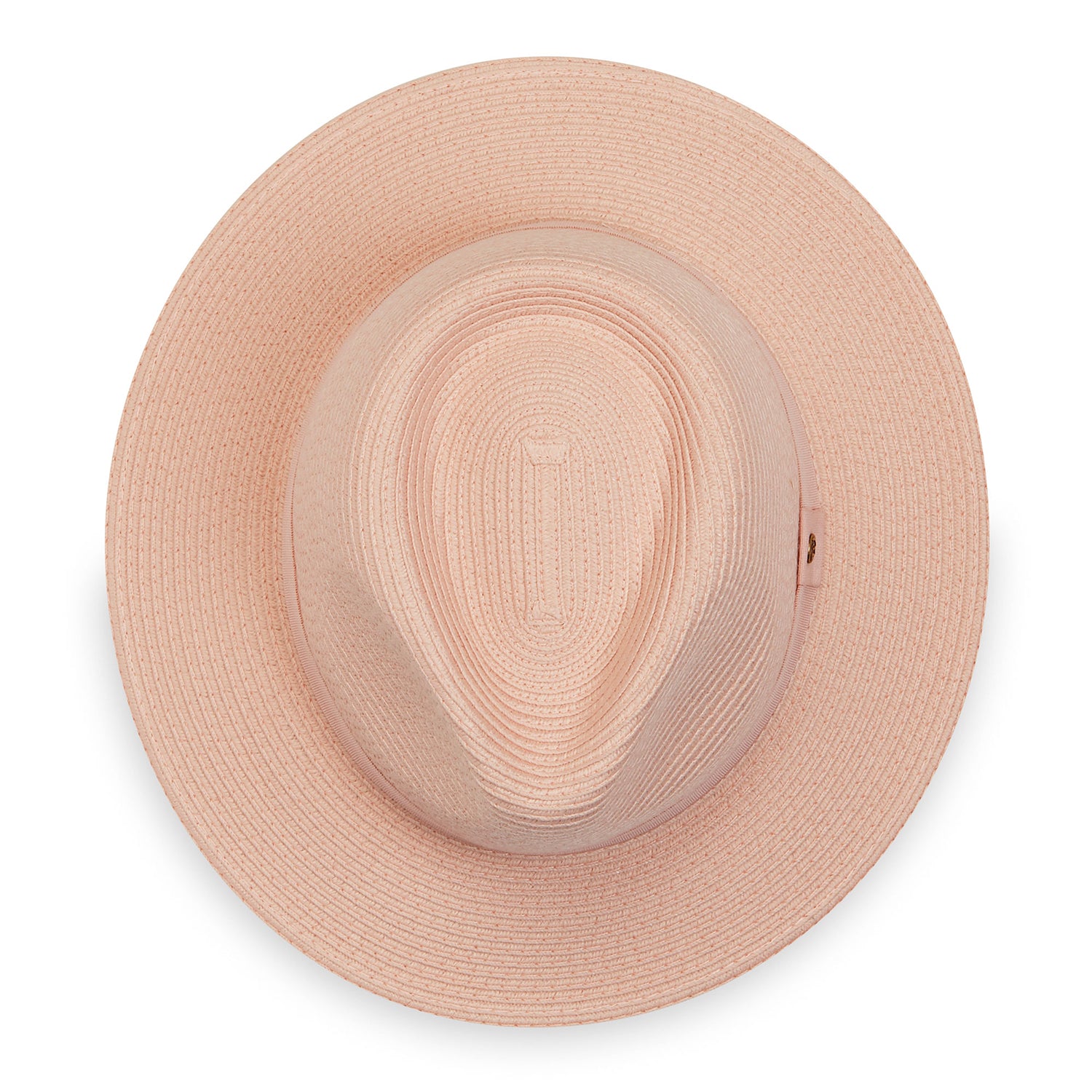 Top of women's Caroline packable and UPF 50+ fedora, Dusty Rose
