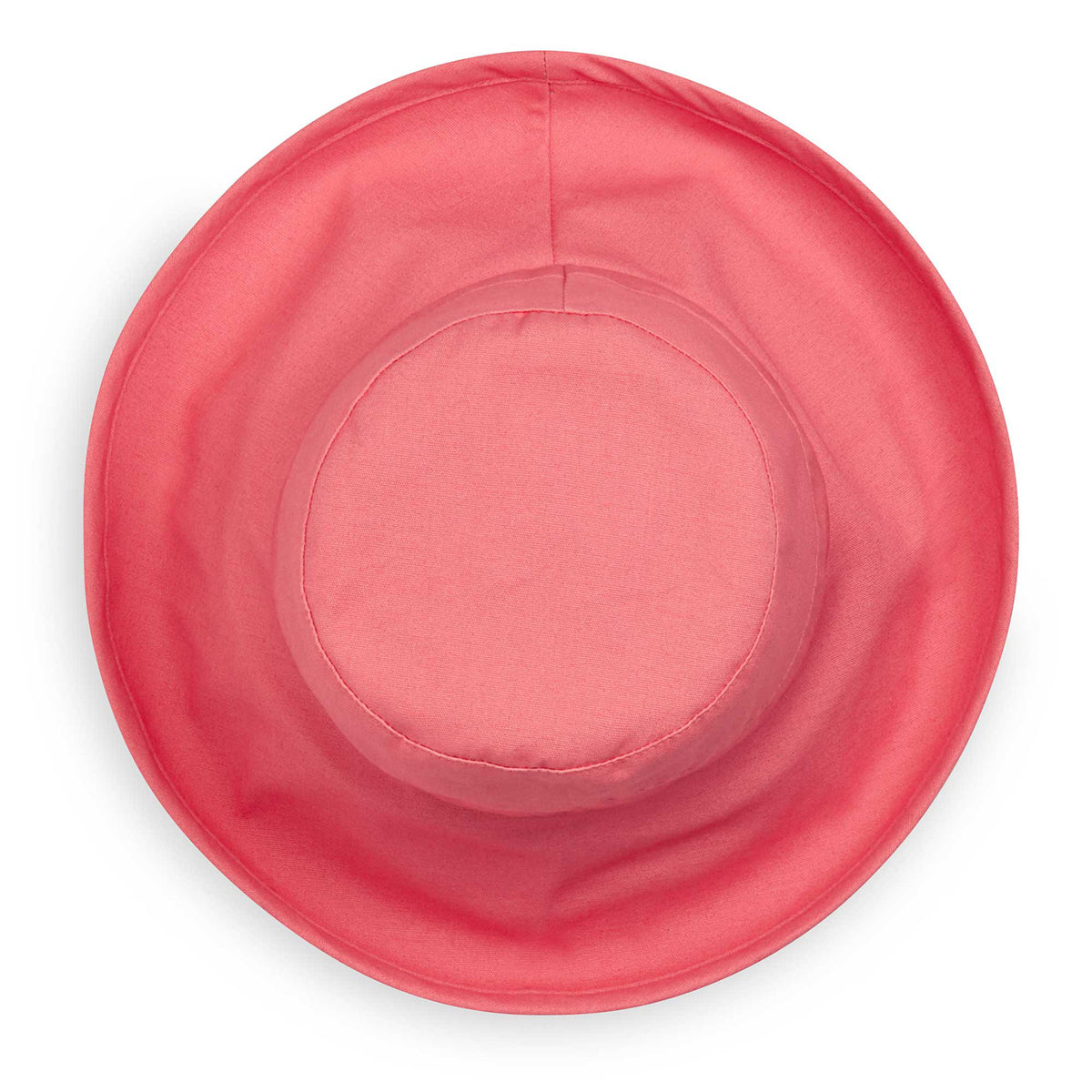 Top view of Casual Traveler UPF 50+ bucket hat, Coral