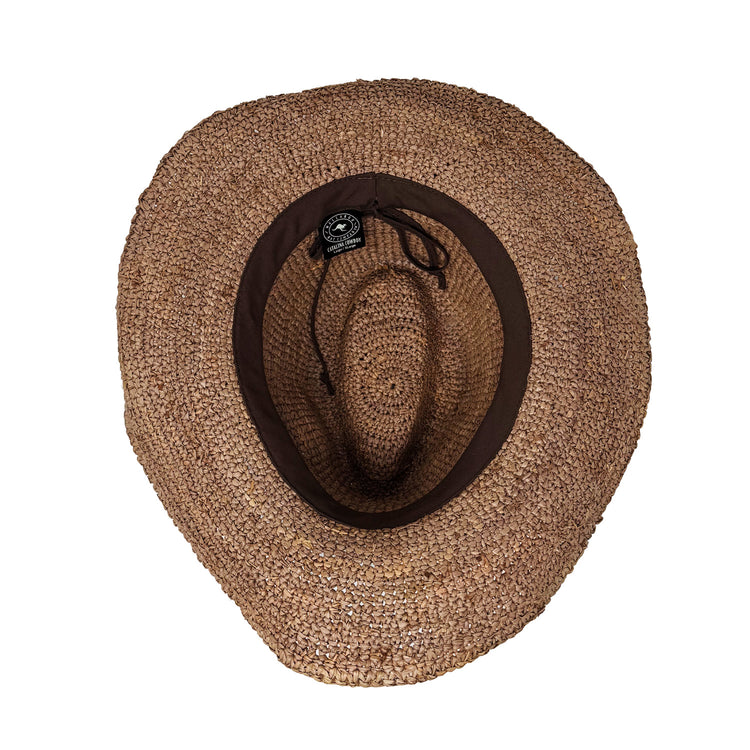 Wallaroo Women's Catalina Cowboy hat in extra large size, designed for larger heads and wiry hair, offering stylish sun protection and a comfortable fit, Mushroom