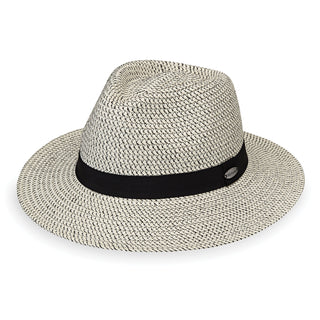 fedora style sun hat by Wallaroo,  Ivory/Black