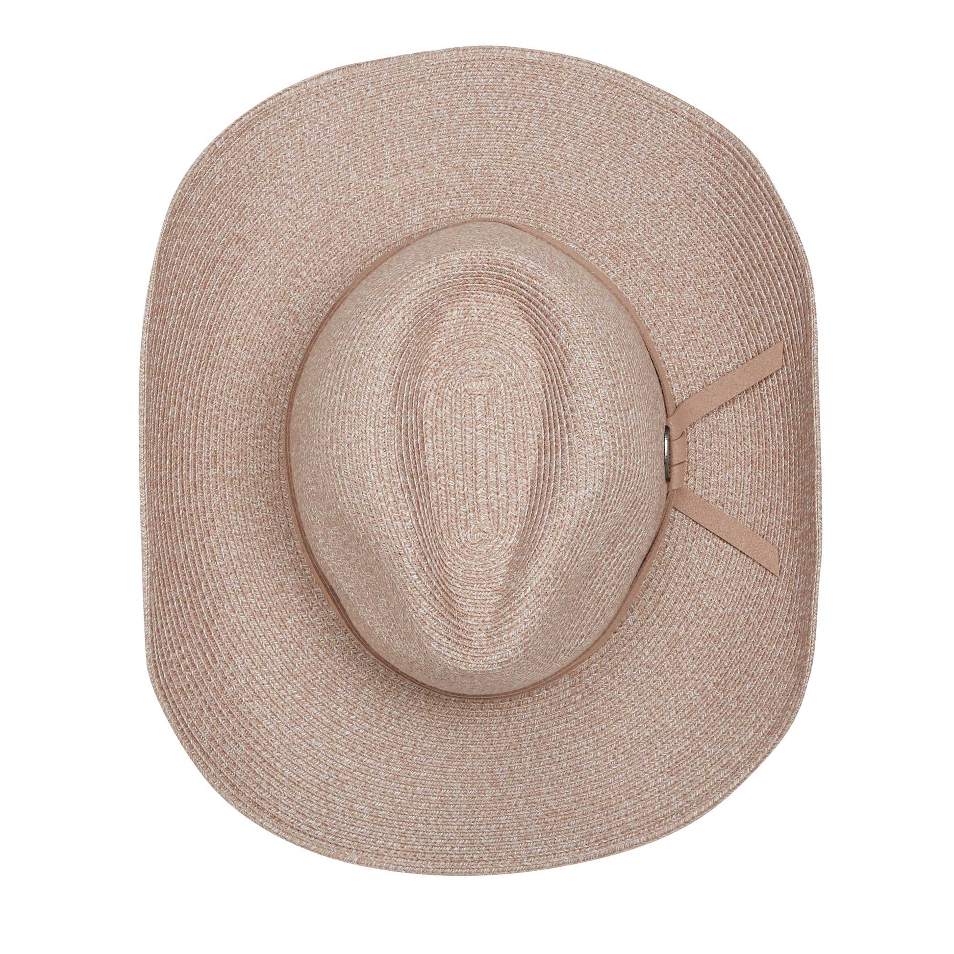 Top of women's Denver cowboy packable travel sun hat, Taupe