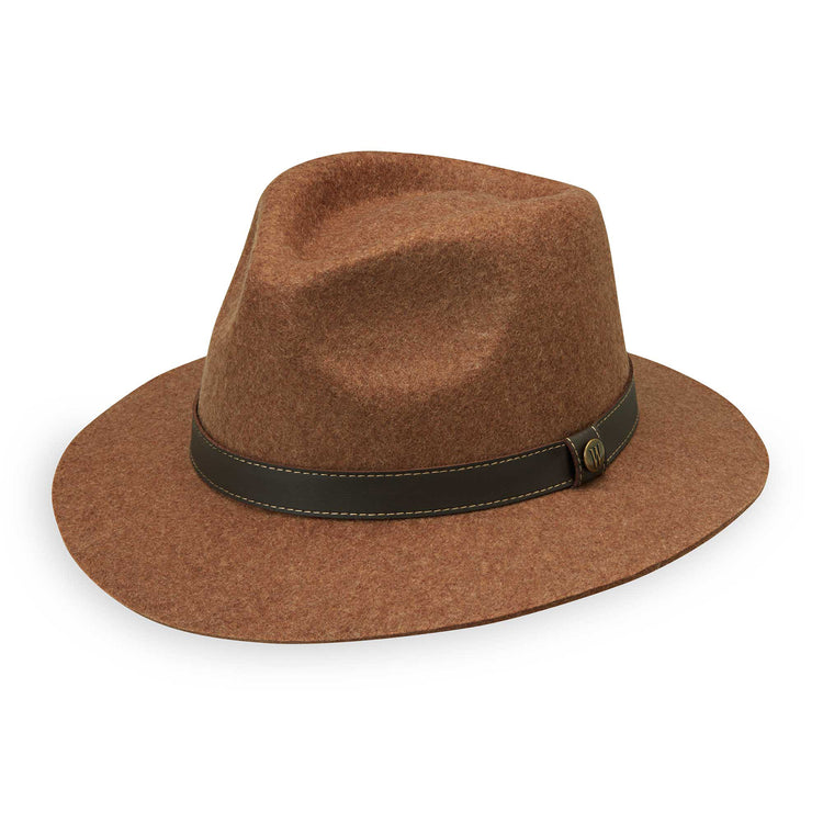 Durango fedora winter sun hat, featuring a UPF 50+ rating and made of wool-felt material, Chestnut