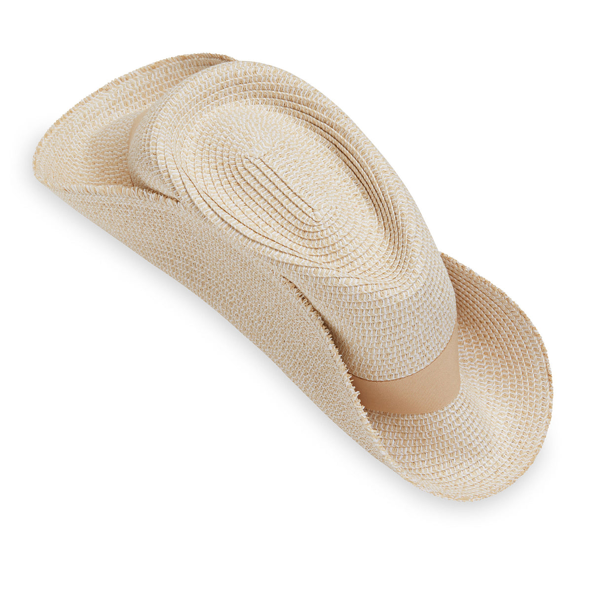 Packing view of Ladies' wide brim sun hat by Wallaroo in Natural