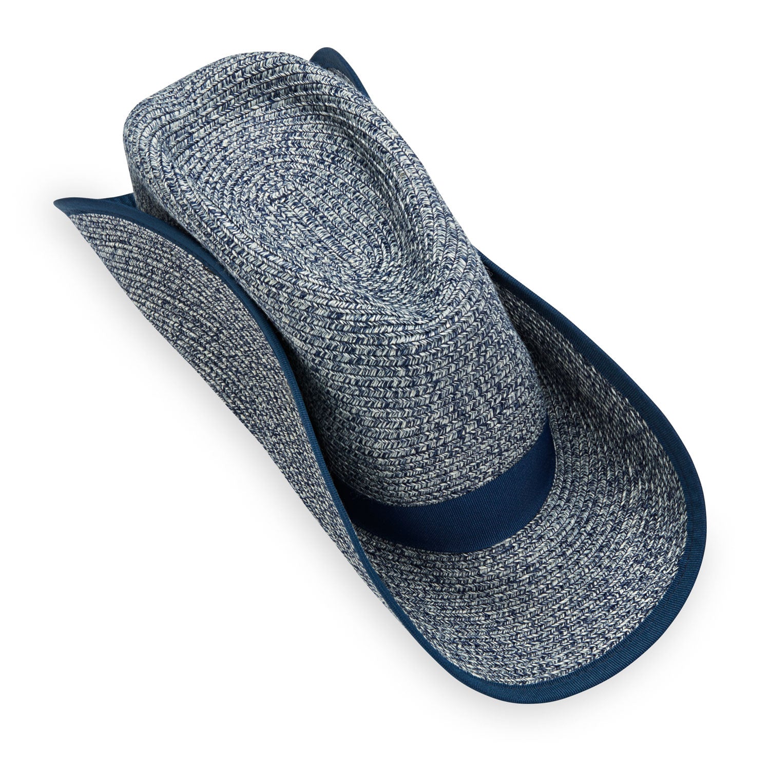 packing view of ponytail sun hat by Wallaroo, Mixed Navy