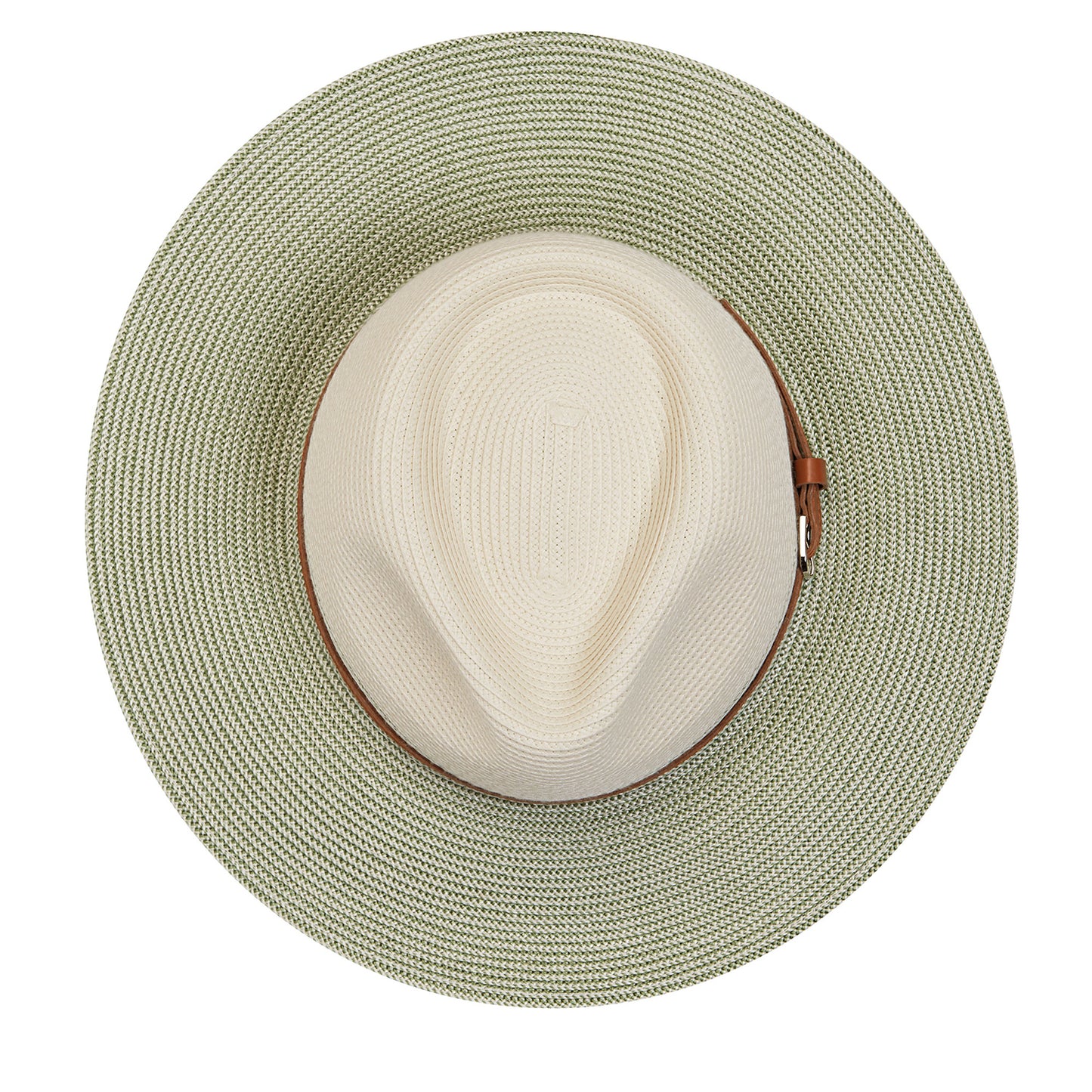 Top view of Kristy fedora sun hat, Ivory/Sage