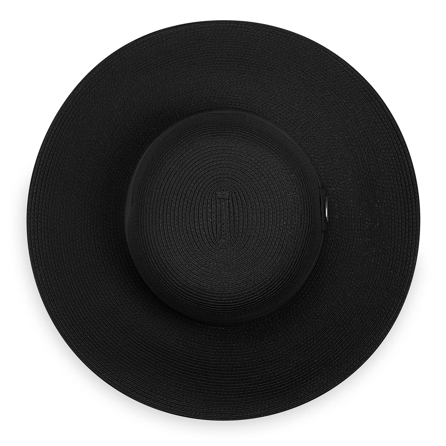 Top view of Margot wide brim sun hat, Black
