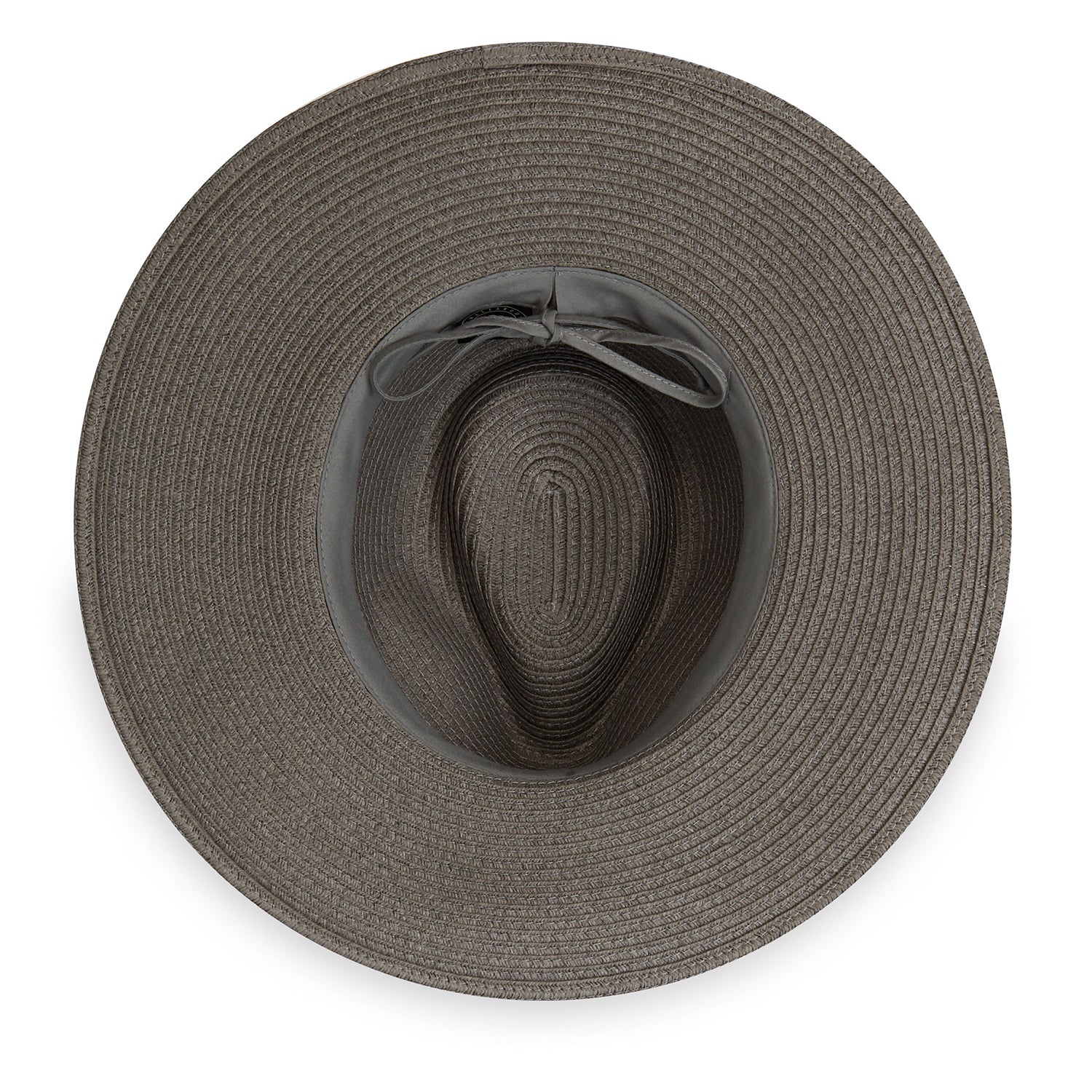 Inside view of Montecito packable fedora sun hat, Graphite