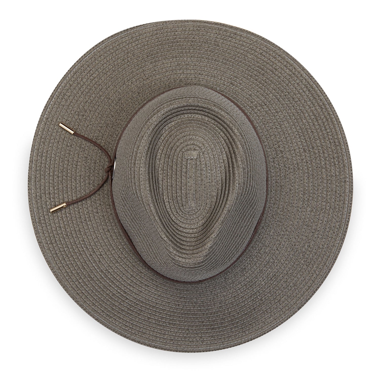 Top view of Montecito packable fedora sun hat, Graphite