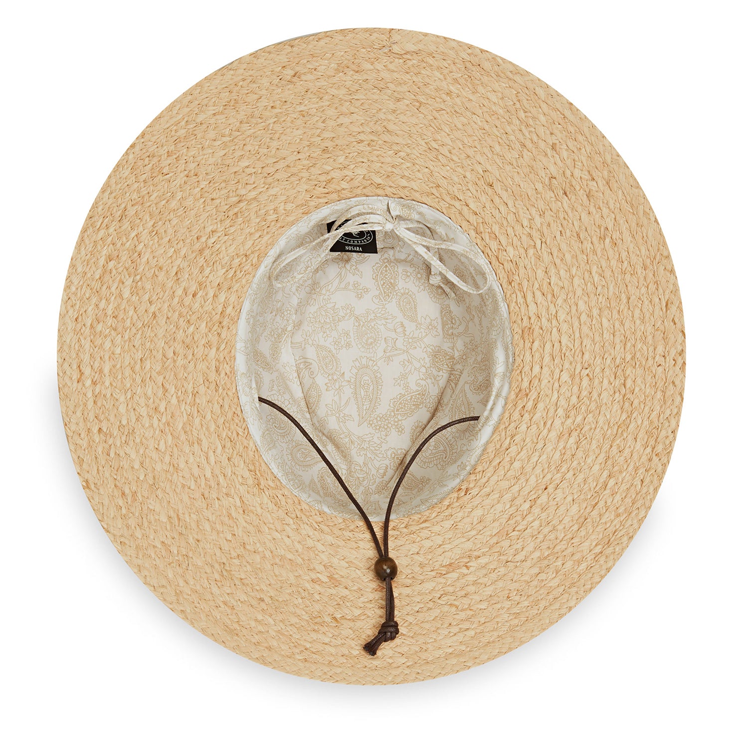 Women’s Nosara natural fiber fedora sun hat by Wallaroo, featuring a packable design, wide brim, cotton lining, and chin strap, perfect for stylish outdoor adventures, Natural
