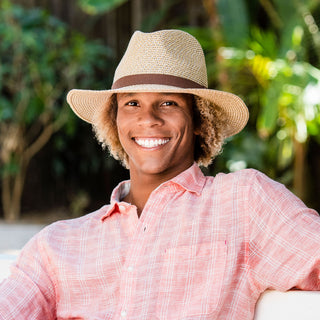 Man wearing a fedora Australian style sun hat by Wallaroo, Natural