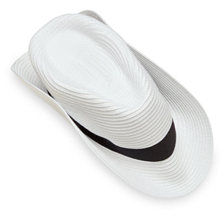 Kids' small Palm Beach Fedora sun hat from Wallaroo, with a classic wide brim design, UPF 50+ sun protection, and lightweight, breathable material, White