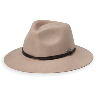 front of womens wool felt winter sun hat by Wallaroo, Taupe on sale and discounted Wallaroo sun hat