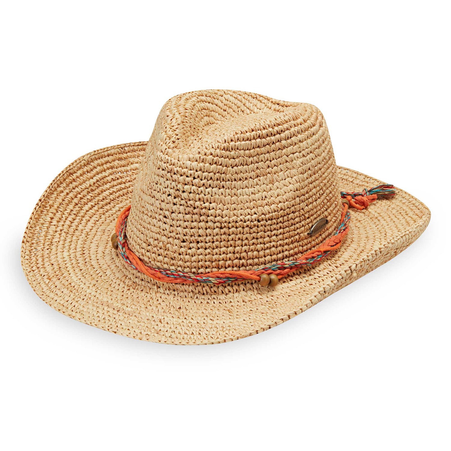 Wallaroo Petite Catalina Raffia Crochet Sun Hat Adjustable Drawstring Mushroom Petite Catalina Cowboy by Wallaroo Hat Company  main image 3